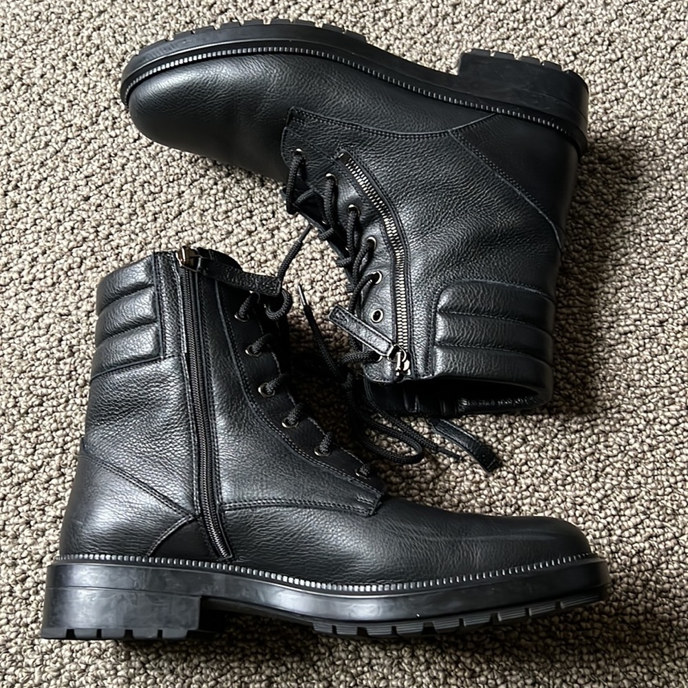 Aquatalia Weatherproof Leather Black Bootie Size 11M